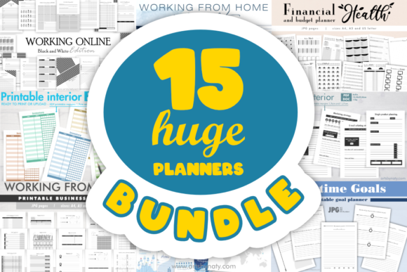 15 HUGE Planners Bundle KDP Interiors Guide