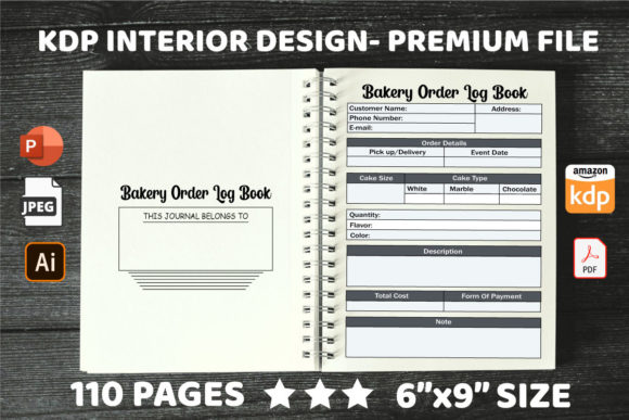 KDP Interiors Bakery Order Log Book Design