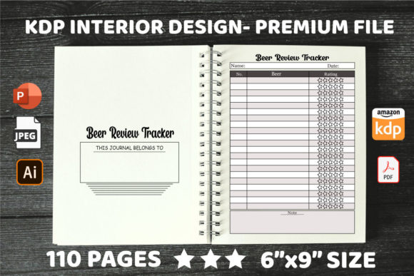 KDP Interiors Beer Review Tracker: Editable Log Template
