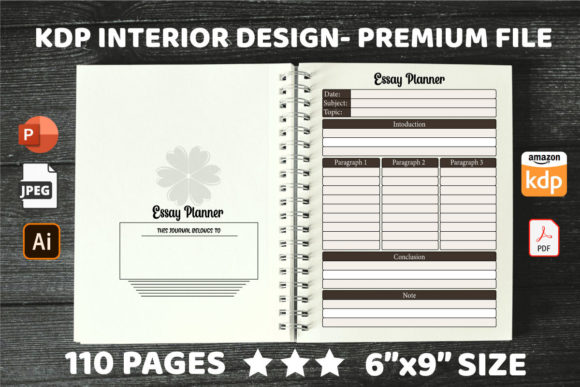 KDP Interiors Daily Essay Planner: Functional Design