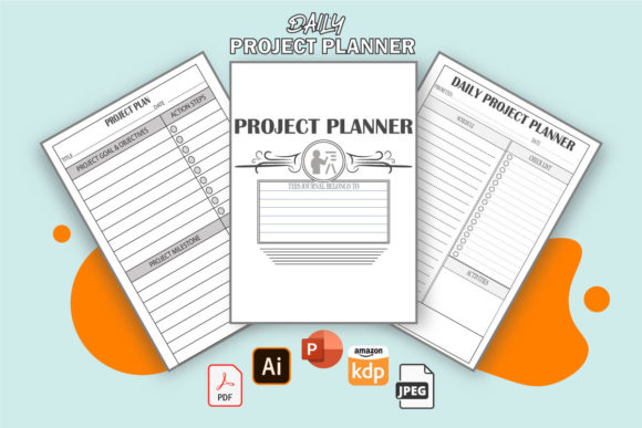 KDP Interiors Daily Project Planner: Editable 6x9 Template