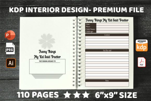 KDP Interiors Funny Things Said Planner: Editable Log Book