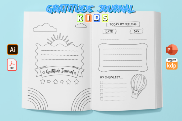 KDP Interiors Gratitude Journal for Kids: Editable Logbook