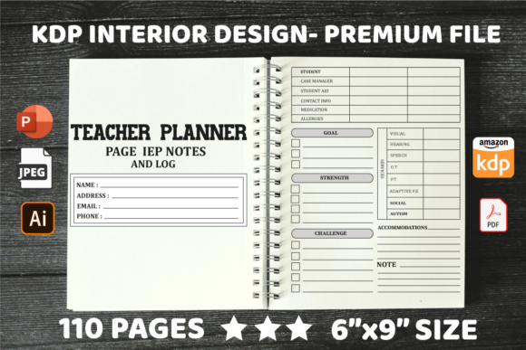 KDP Interiors Teacher Planner Page IEP: Streamlining Special Education Documentation