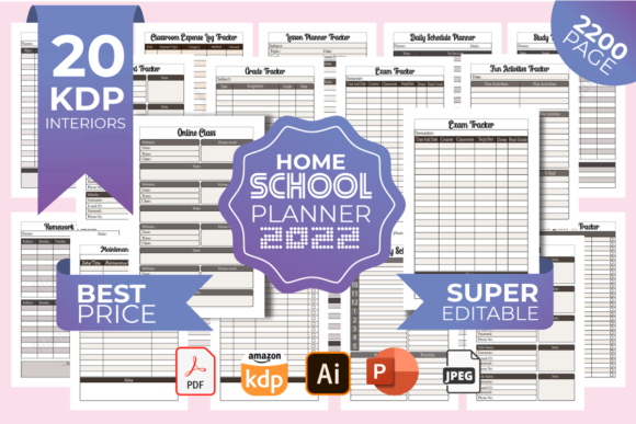 Strategic Implementation of Home School Planner 2022 KDP Interiors for Professional Organization