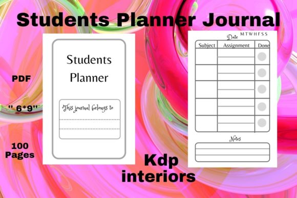 Students Planner Journal - KDP Interiors: Practical Applications for Publishers and Personal Use